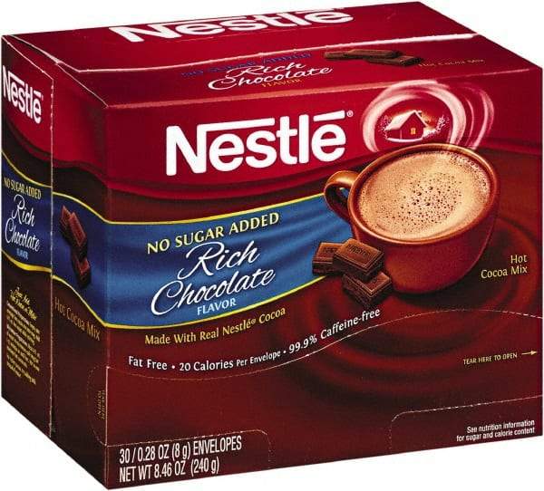 Nestle - No-Sugar-Added Hot Cocoa Mix Envelopes, Rich Chocolate, 0.28 oz Packet, 30/Box - A1 Tooling