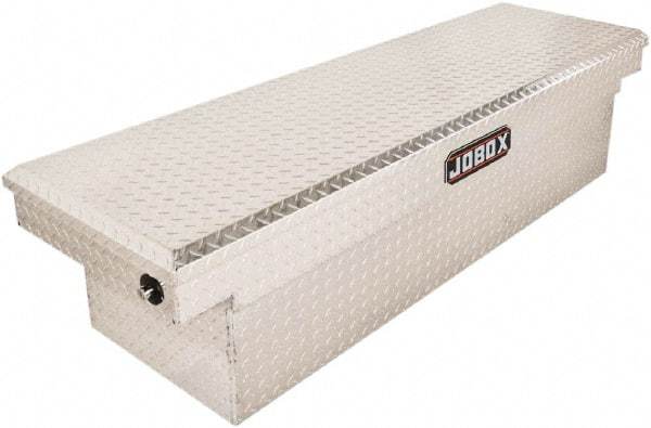 Jobox - 4 Compartment Crossover Truck Box - 70-1/8" Wide x 20-1/4" Deep x 17-1/4" High, Aluminum, Silver - A1 Tooling