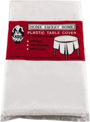 Tablemate Products - Table Set Round Table Cover, Plastic, 84" Diam, White, 6/Pack - A1 Tooling