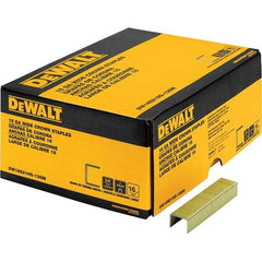 DeWALT - 1" Long x 1/16" Wide, 16 Gauge Crowned Construction Staple - Steel, Galvanized Finish - A1 Tooling