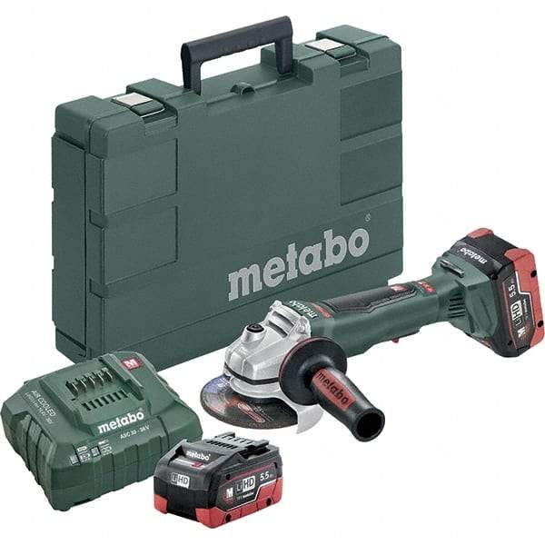 Metabo - 4-1/2" Wheel Diam, 9,000 RPM, Cordless Angle & Disc Grinder - 5/8-11 Spindle - A1 Tooling