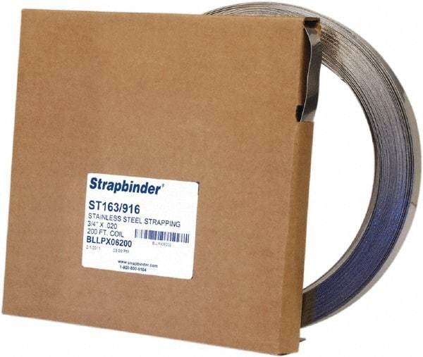 IDEAL TRIDON - Grade 304, Stainless Steel Banding Strap Roll - 5/8" Wide x 0.02" Thick - A1 Tooling