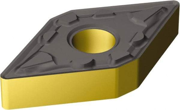 Sandvik Coromant - DNMG443 MM Grade 2220 Carbide Turning Insert - TiCN/AI2O3/TiN Finish, 55° Diamond, 1/2" Inscr Circle, 1/4" Thick, 3/64" Corner Radius - A1 Tooling