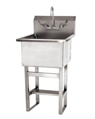 SANI-LAV - 24" Long x 24" Wide Inside, 1 Compartment, Grade 304 Stainless Steel Utility Sink AC Sensor - 14 Gauge, 27" Long x 27-1/2" Wide x 48" High Outside, 12" Deep - A1 Tooling