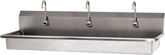 SANI-LAV - 65" Long x 16-1/2" Wide Inside, 1 Compartment, Grade 304 Stainless Steel (2) Person Wash-Station with Single Foot Valves - 16 Gauge, 68" Long x 20" Wide x 21-1/2" High Outside, 5-1/2" Deep - A1 Tooling