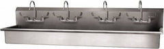 SANI-LAV - 77" Long x 16-1/2" Wide Inside, 1 Compartment, Grade 304 Stainless Steel (4) Person Wash-Station with Manual Faucet - 16 Gauge, 80" Long x 20" Wide x 18" High Outside, 8" Deep - A1 Tooling