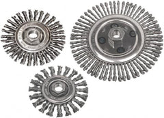 Camel Grinding Wheels - 6-1/2" OD, 5/8-11 Arbor Hole, Stringer Bead Stainless Steel Wheel Brush - 6-1/2" Face Width, 1" Trim Length, 0.02" Filament Diam - A1 Tooling