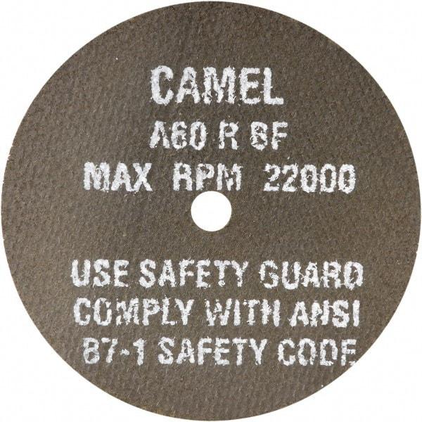 Camel Grinding Wheels - 2" 24 Grit Aluminum Oxide Cutoff Wheel - 1/8" Thick, 3/8" Arbor, 30,000 Max RPM - A1 Tooling