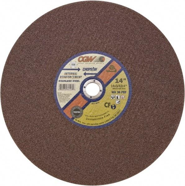 Camel Grinding Wheels - 14" 36 Grit Aluminum Oxide Cutoff Wheel - 3/32" Thick, 1" Arbor, 4,400 Max RPM - A1 Tooling