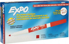 Expo - Red, Fine Point, Dozen Low Odor Dry Erase Markers - For Use with Dry Erase Marker Boards - A1 Tooling