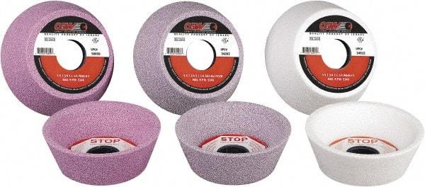 Camel Grinding Wheels - 6" Diam, 1-1/4" Hole Size, 3/4" Overall Thickness, 60 Grit, Type 12 Tool & Cutter Grinding Wheel - Medium Grade, Aluminum Oxide, K Hardness, Vitrified Bond - A1 Tooling