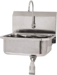 SANI-LAV - 17" Long x 14" Wide Inside, 1 Compartment, Grade 304 Stainless Steel Hand Sink Wall Mount with Knee Valve - 18 Gauge, 19" Long x 18" Wide x 21" High Outside, 7" Deep - A1 Tooling