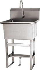 SANI-LAV - 22" Long x 16" Wide Inside, 1 Compartment, Grade 304 Stainless Steel Scrub Sink Floor Mount with Single Foot Valve - 16 Gauge, 25" Long x 19-1/2" Wide x 46-1/2" High Outside, 10-1/2" Deep - A1 Tooling