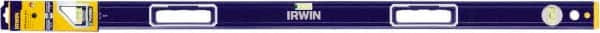 Irwin - Magnetic 48" Long 3 Vial Box Beam Level - Aluminum, Blue/Yellow, 1 Level & 2 Plumb Vials - A1 Tooling