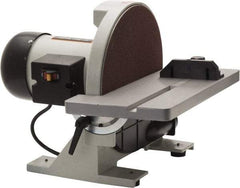 Enco - 12" Diam, 1,700 RPM, Single Phase Disc Sanding Machines - 16-3/8" Long Table x 6-7/8" Table Width, 16" Overall Length x 15.7" Overall Height - A1 Tooling