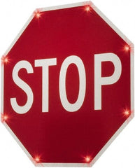 TAPCO - "Stop", 36" Wide x 36" High, Aluminum Stop & Yield Signs - 0.08" Thick, Red/White, Diamond Grade Reflectivity, Octagon, Post Mount - A1 Tooling