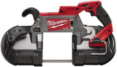 Milwaukee Tool - 18 Volt, 44-7/8" Blade, 380 SFPM Cordless Portable Bandsaw - 5" (Round) & 5 x 5" (Rectangle) Cutting Capacity, Lithium-Ion Battery Not Included - A1 Tooling