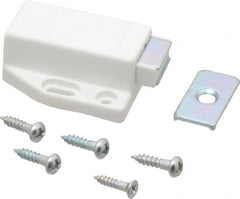 Sugatsune - 1-3/4" Long x 1-3/8" Wide x 9/16" High, Plastic & Stainless Steel Spring Magnetic Touch Latch - White Finish, 3.5 Magnetic Force - A1 Tooling