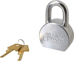 American Lock - 1-1/16" Shackle Clearance, Keyed Different A700 Padlock - 7/16" Shackle Diam, Steel, with Satin Chrome, Triple Plated Finish - A1 Tooling