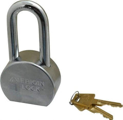 American Lock - 2" Shackle Clearance, Keyed Different A701 Padlock - 7/16" Shackle Diam, Steel, with Satin Chrome, Triple Plated Finish - A1 Tooling