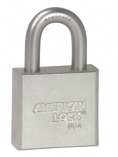 American Lock - 1-1/8" Shackle Clearance, Keyed Alike A5260 Padlock - 3/8" Shackle Diam, Steel, with Solid Steel Finish - A1 Tooling