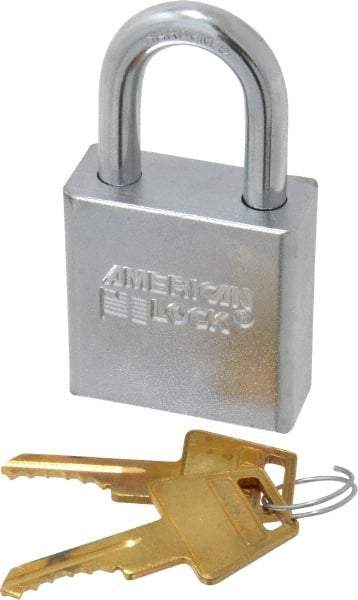 American Lock - 1-1/8" Shackle Clearance, Keyed Different A5200 Padlock - 5/16" Shackle Diam, Steel - A1 Tooling