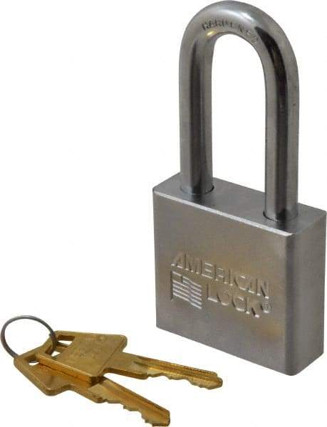 American Lock - 2" Shackle Clearance, Keyed Different A5261 Padlock - 3/8" Shackle Diam, Steel, with Solid Steel Finish - A1 Tooling