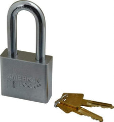 American Lock - 2" Shackle Clearance, Keyed Alike A5261 Padlock - 3/8" Shackle Diam, Steel, with Solid Steel Finish - A1 Tooling