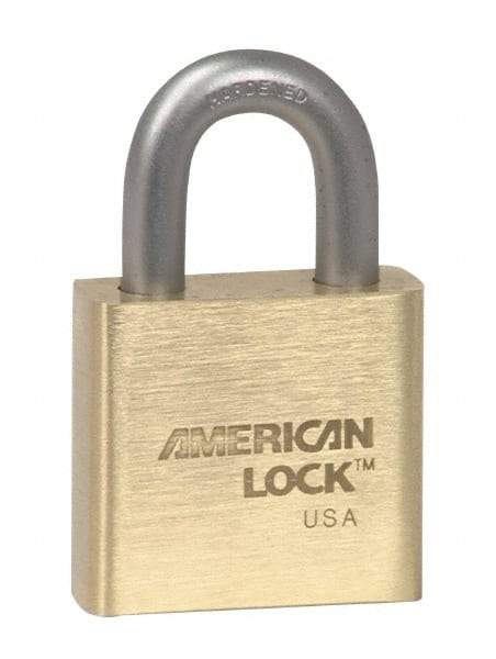 American Lock - 3" Shackle Clearance, Keyed Alike A5572 Padlock - 3/8" Shackle Diam, Steel & Brass, with Solid Extruded Brass Finish - A1 Tooling