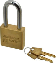 American Lock - 2" Shackle Clearance, Keyed Different A5571 Padlock - 3/8" Shackle Diam, Steel & Brass, with Solid Extruded Brass Finish - A1 Tooling