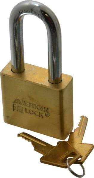 American Lock - 2" Shackle Clearance, Keyed Alike A5571 Padlock - 3/8" Shackle Diam, Steel & Brass, with Solid Extruded Brass Finish - A1 Tooling