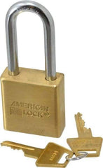 American Lock - 2" Shackle Clearance, Keyed Different A5561 Padlock - 5/16" Shackle Diam, Steel & Brass, with Solid Extruded Brass Finish - A1 Tooling