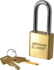 American Lock - 2" Shackle Clearance, Keyed Alike A5561 Padlock - 5/16" Shackle Diam, Steel & Brass, with Solid Extruded Brass Finish - A1 Tooling