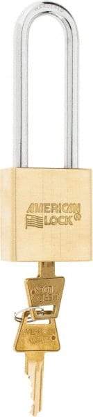 American Lock - 3" Shackle Clearance, Keyed Alike A5562 Padlock - 5/16" Shackle Diam, Steel & Brass, with Solid Extruded Brass Finish - A1 Tooling