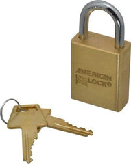 American Lock - 1" Shackle Clearance, Keyed Alike A5530 Padlock - 1/4" Shackle Diam, Steel & Brass, with Solid Extruded Brass Finish - A1 Tooling