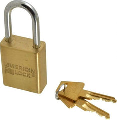 American Lock - 1-1/2" Shackle Clearance, Keyed Alike A5531 Padlock - 1/4" Shackle Diam, Steel & Brass, with Solid Extruded Brass Finish - A1 Tooling