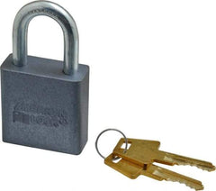 American Lock - 1-1/8" Shackle Clearance, Keyed Alike A10 Padlock - 5/16" Shackle Diam, Aluminum, with Solid Aluminum Finish - A1 Tooling