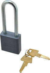 American Lock - 3" Shackle Clearance, Keyed Alike A12 Padlock - 5/16" Shackle Diam, Aluminum, with Solid Aluminum Finish - A1 Tooling