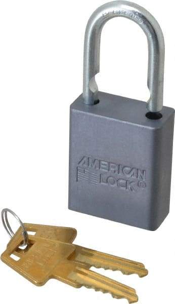 American Lock - 1" Shackle Clearance, Keyed Different A30 Padlock - 1/4" Shackle Diam, Aluminum, with Solid Aluminum Finish - A1 Tooling