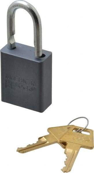 American Lock - 1" Shackle Clearance, Keyed Alike A30 Padlock - 1/4" Shackle Diam, Aluminum, with Solid Aluminum Finish - A1 Tooling