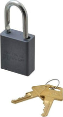 American Lock - 1" Shackle Clearance, Keyed Alike A30 Padlock - 1/4" Shackle Diam, Aluminum, with Solid Aluminum Finish - A1 Tooling