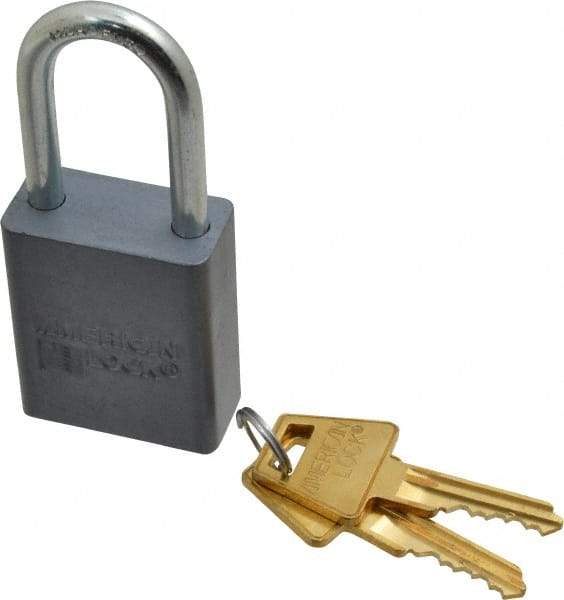 American Lock - 1-1/2" Shackle Clearance, Keyed Alike A31 Padlock - 1/4" Shackle Diam, Aluminum, with Solid Aluminum Finish - A1 Tooling