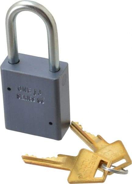 American Lock - 1-1/2" Shackle Clearance, Keyed Alike A31 Padlock - 1/4" Shackle Diam, Aluminum, with Solid Aluminum Finish - A1 Tooling