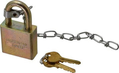 American Lock - 1-1/8" Shackle Clearance, Keyed Different A5200GLWN Padlock - 5/16" Shackle Diam, Steel, with Solid Steel Finish - A1 Tooling