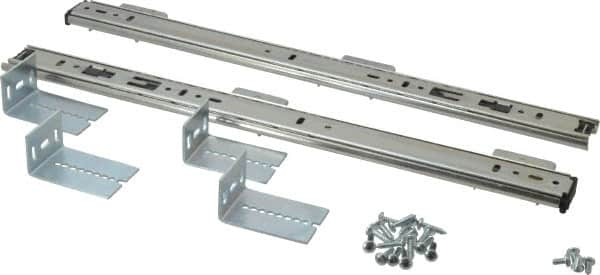 Knape & Vogt - 16" Slide Length, Chrome Variable-Height Pencil Drawer Slide - 3/4" Wide - A1 Tooling