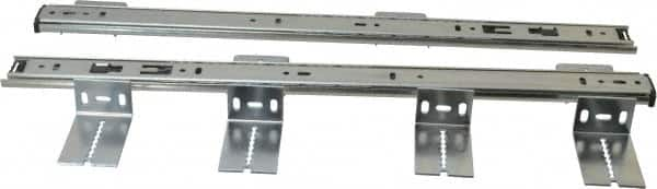 Knape & Vogt - 18" Slide Length, Chrome Variable-Height Pencil Drawer Slide - 3/4" Wide - A1 Tooling