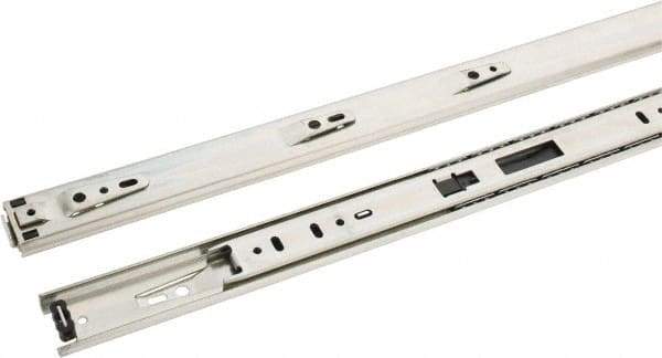 Knape & Vogt - 28" Slide Length, 21" Travel Length, Chrome Drawer Slide - Chrome Finish - A1 Tooling