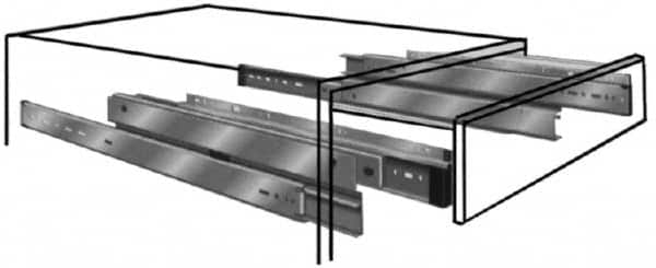 Knape & Vogt - 24" Slide Length, Chrome Drawer Slide - 30" Wide, Chrome Finish - A1 Tooling