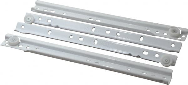 Knape & Vogt - 300mm Slide Length, 225mm Travel Length, Steel Epoxy-Coated Drawer Slide - White Epoxy Finish - A1 Tooling