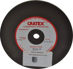 Cratex - 6" Diam x 1/2" Hole x 1/4" Thick, Surface Grinding Wheel - Silicon Carbide, Medium Grade, 3,600 Max RPM, Rubber Bond, No Recess - A1 Tooling